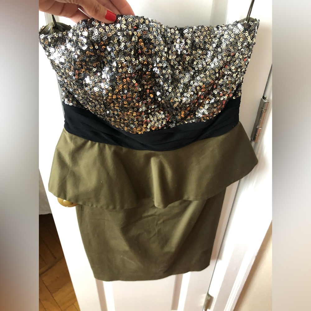 Alice and Olivia strapless sequin dress